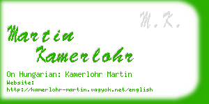 martin kamerlohr business card